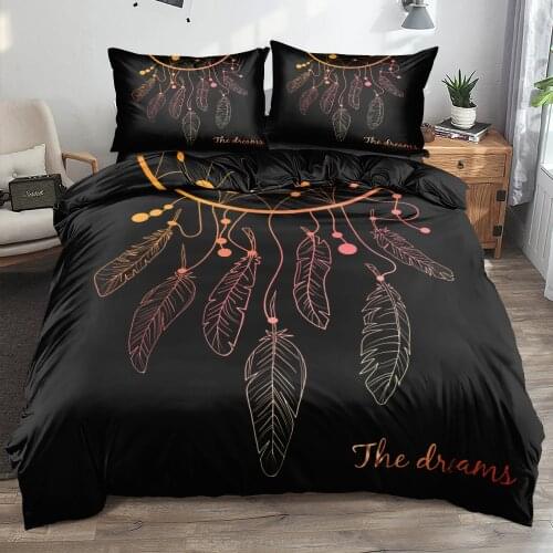 3D Bohemian Black Custom Design Beddings Pillow Shames Comforter Covers Set Linens Bed King Queen Full Twin Size Beddings Sets