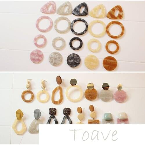 4pcs Spring European and American Geometric Simple Atmosphere Rubber Scrub round Hollow DIY Ear Stud Pendant