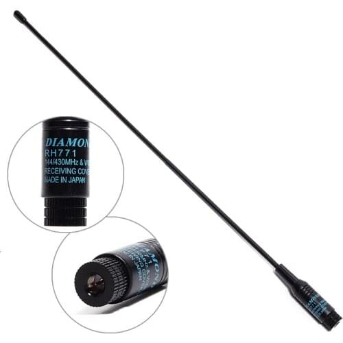 Diamond RH-771 SMA-M Male Dual Band Soft 144/430MHz Antenna for Baofeng Yaesu TYT TH-UV8000D/E Wouxun KG-UV8D/9D Walkie Talkie