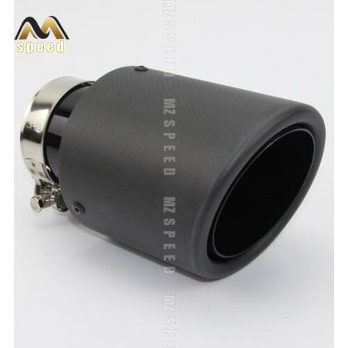Car accessories exhaust muffler tail-throat universal flanged lusterless carbon fiber black stainless steel for BMW E46 E90