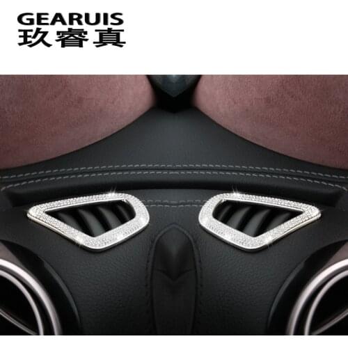 Car styling front air outlet of the air conditioner accessories metal diamond Stickers Cover Trim For Mercedes Benz E Class W213