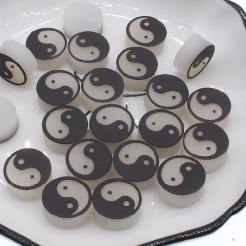 10pcs Tai Ji beads one side for making bracelets, necklaces, earrings and fashion jewelry 12.5mm