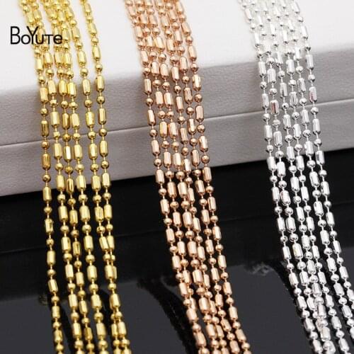 BoYuTe (90-95 Meters/Lot) 1MM 1.5MM Bead Chain Materials Factory Supply Handmade Diy Brass Chains Jewelry Accessories