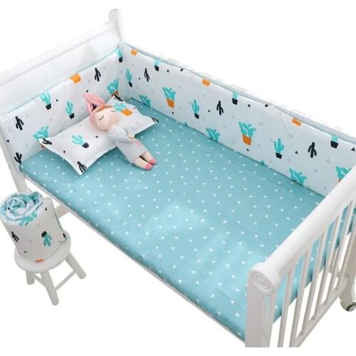 Baby Bed Bumper Cotton Cartoon Infant Newborn Crib Thicken U-Shaped Pad Baby Crib Cushion Cot Protector Pillows Child Room Decor