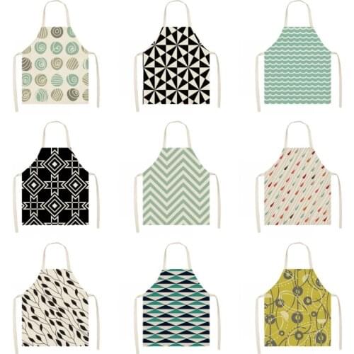 Geometric Printing Sleeveless Apron Kitchen Cleaning Products WQAX04