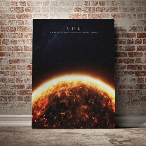 Solar System Sun art Poster Canvas Wall Art Decoration prints for living Kid Children room Home bedroom decor painting