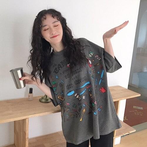 Summer 2021 New Network Celebrity Hong Kong Style Loose Ins Short-Sleeved t-Shirt Female 2021 Korean Harajuku Style Bungee Jacke