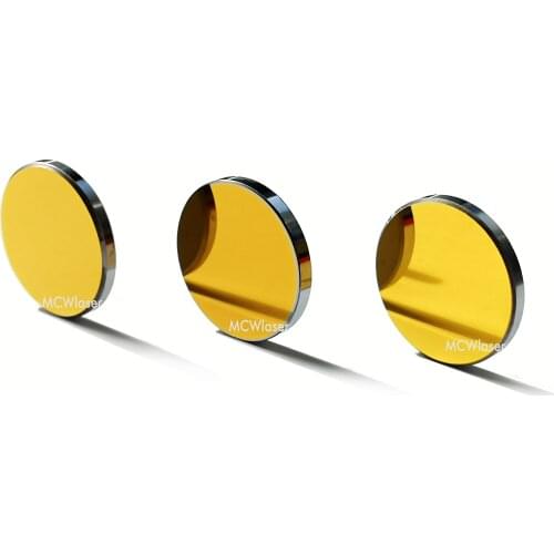 MCWlaser High Power 3PCS Si Mirror Gold-Plated Silicon Reflection Dia:38mm For CO2 Laser Engraving Cutter Machine 40W-150W