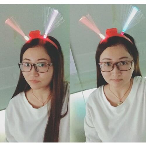 12pcs/lot Flashing LED optical fiber headband light Glow party lamps for Halloween KTV Bar disco show kids birthday toys decor