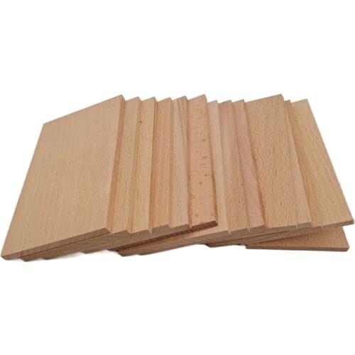 5 PCS Unfinished High Qualit Beech Rrectangle Pieces