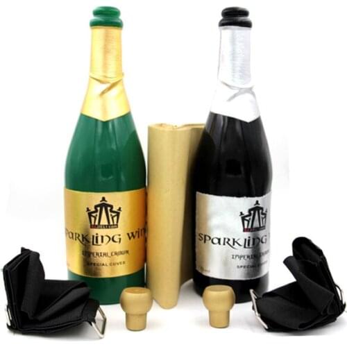 New Vanishing Champagne Bottle Magic Tricks LATEX((Black Or Green) Wine Bottle Stage Close Up Magic Trick Props Gimmick G8217