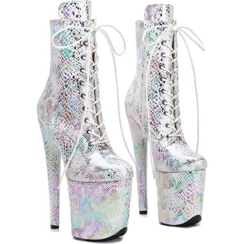 Leecabe 20CM/8inches Pole dancing shoes High Heel platform Pole Dance boot