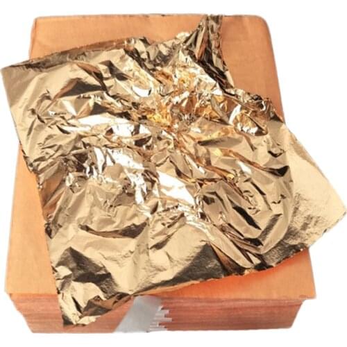 100Pcs 14x14cm Gilding Foil Papers Leaf Leaves Sheets Art Craft Imitation Gold Sliver Copper Design Paper DIY Craft Decor Paper