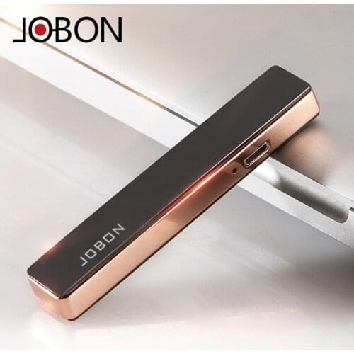 Jobon USB Charge Cigarette Lighter Creative Ultra Thin Windproof Lighter Metal Rechargable Electornic Lighter Smoking Accessorie