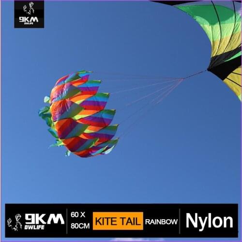 9KM Rainbow Kite Tail Windsock Line Laundry Flower Tail for Outdoor Yard Decor Delta Kite Stunt Kite Flying Toy Accessories