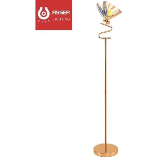 RSSER Luxury Butterfly Modern LED Corner Floor Lamp Nordic Standing Lamp For living room vertical creative personality Lamp