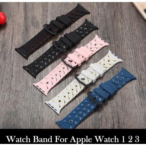 For Apple Watch Series 4 Newest Silicone Sport Watch Band Strap Watchbands For Apple Watch Series 1 2 3 Wrist Strap Bracelet