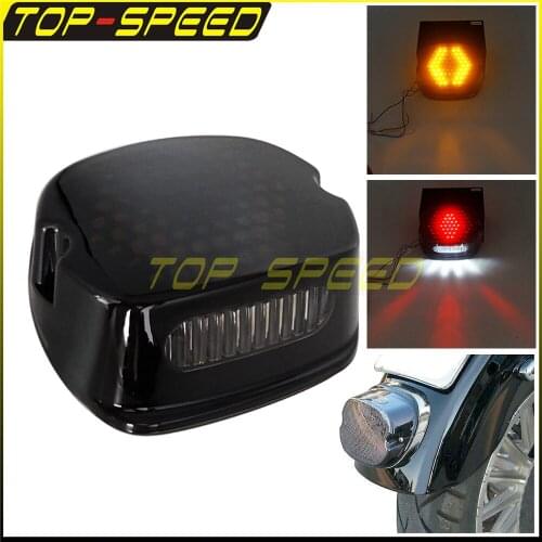 Smoked Lay Down Led Tail Light With License Plate Light For Harley Touring Softail Dyna Low Rider FXDL Fatboy FLSTF FLST FLSTSB