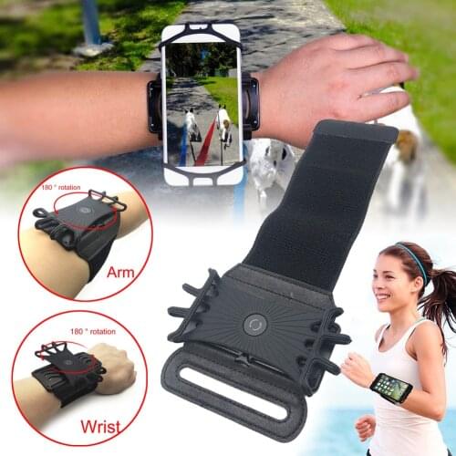 Universal Cell Phone Holder Wristband Fit for iPhone X XS XR MAX 7 8 Plus 180 Universal Rotatable Running Sport Wrist Arm Band