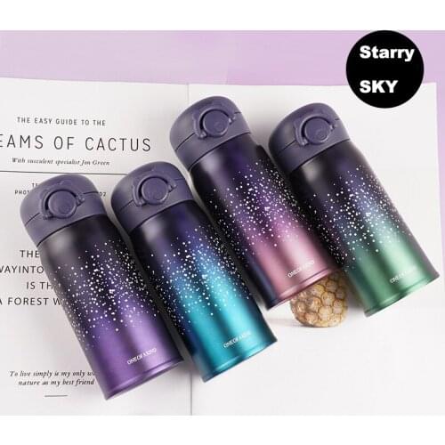 New Design Starry sky Stainless Steel Vacuum Flasks 350 500ml Thermos Cup Coffee Tea Milk Travel Mug Thermo Bottle Gifts cup