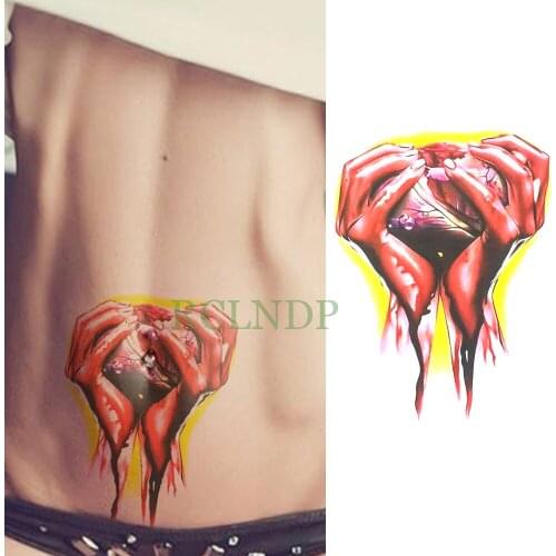 Waterproof Temporary Tattoo Sticker Heart Fake Tatto Flash Tatoo Back Leg Arm belly large size body art for Women girl Men