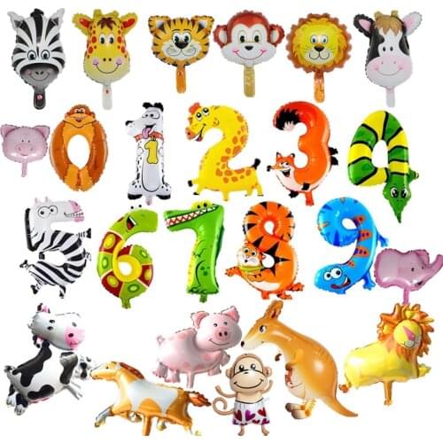 Animal Balloon Jungle Party Decor Jungle Safari Party Animal Birthday 0 1 2 3 4 5 6 7 8 9 Animal Ballons 1st Birthday Decor Kid