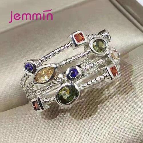 925 Sterling Silver Wedding Engagement Rings For Women Girls CZ Cubic Zirconia Fashion Jewelry 2020 Trend Wholesale