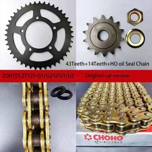FOR ZONTES ZT125-G1 125-G2 125-U 125-U1 125-U2 Motorcycle Chain Sprocket Set Chain Sprocket Modified HO oil Seal Chain