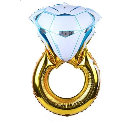 1pcs 43 Inch Lover Wedding Marriage Aluminium Foil Balloon Diamond Bride Ring Balloon Wedding Valentine Party Decoration