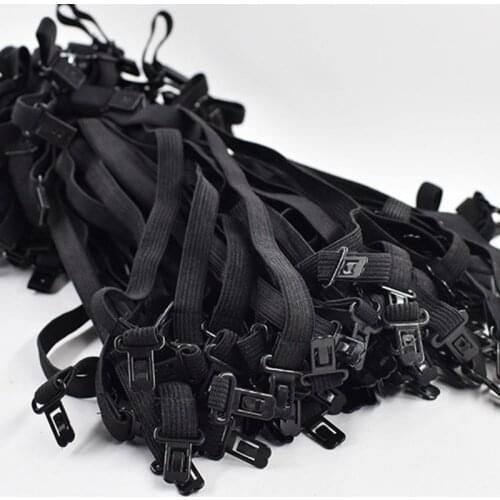 10Pcs/Set Men Women DIY Accessories Bow Tie Adjustable Polyester Belt with Clip Bowtie Black Elastic Strap Extender Band