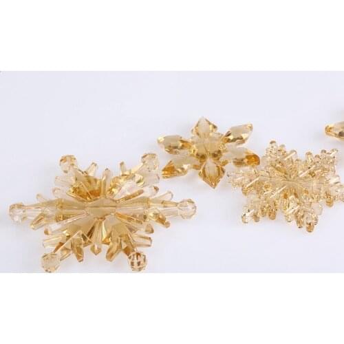 10PCS Snowflake Ornaments Crystal Acrylic DIY Bead Curtain Decorative Christmas Decorations Home Craft Home Decor No Gift Box