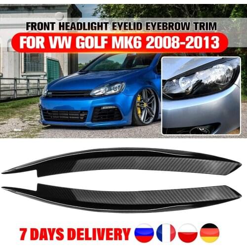 2Pcs/lot Headlights Eyebrow Eyelids ABS Chrome Trim Cover for VW Golf MK6 GTI R 2008 2009 2010 2011-2013 also for GTI GTR GTD