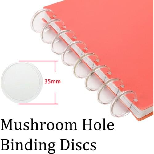 35mm20pcs Transparent Mushroom Hole Binding Plate 360 Degree Folding Binding Plate Plastic Binding Ring Binding Office Supplies