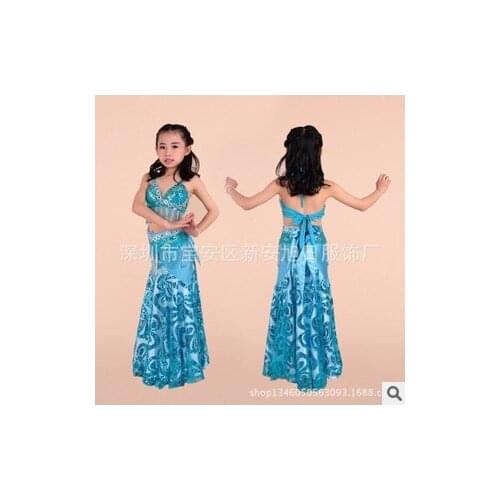 Free shipping 2015 New Arrival Child Dance Costumes nice Girl Bellydance Suit Dress set kids belly Dancer