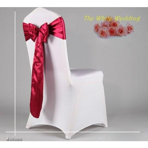 Free Shpping chair bows 100pcs Vivid Red Cheap Chair Sash for Wedding Celebration Chair Cover Sash