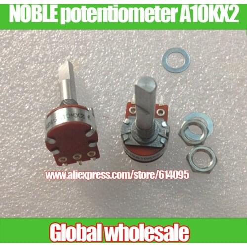 2pcs NOBLE 16-type double potentiometer A10KX2 / handle length 30MMF A10K / V16L4E{7*6.5}G3-1{PH2D}N30F-15A10K*2/T