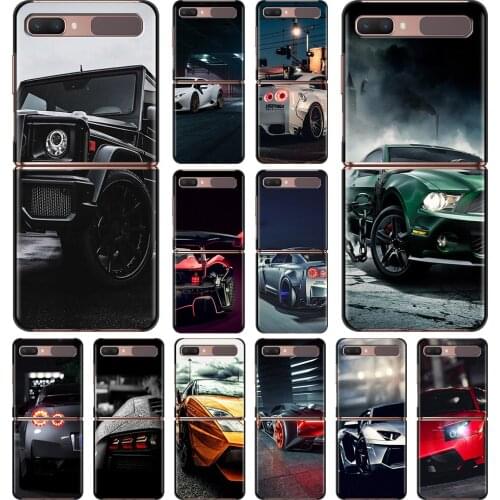 Smartphone Case For Samsung Galaxy Z Flip 3 5G Cover PC Shell Black Caso Hard Capa Cellphone Fundas Sports Cars Male Men