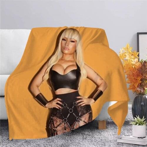 CLOOCL Singer Nicki Minaj Character Flannel Blanket 3D Print Dreamlike Blanket Teens Bedding Sofa Travel Hiking Picnic Blankets