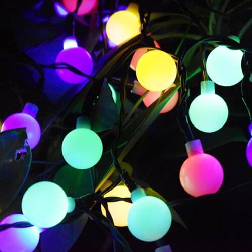 50 LED Ball String Light With Flashing Waterproof Color Lamp Light for Christmas Wedding Gardens Lawn Indoor Outdoor Decoration
