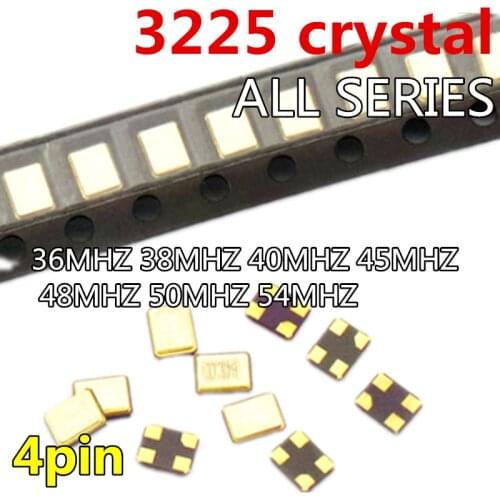 10pcs 3225 quartz crystal unit 3.2*3.5mm 4pin 11.0592M 11.2896M 36MHZ 38MHZ 40MHZ 45MHZ 48MHZ 50MHZ 54MHZ