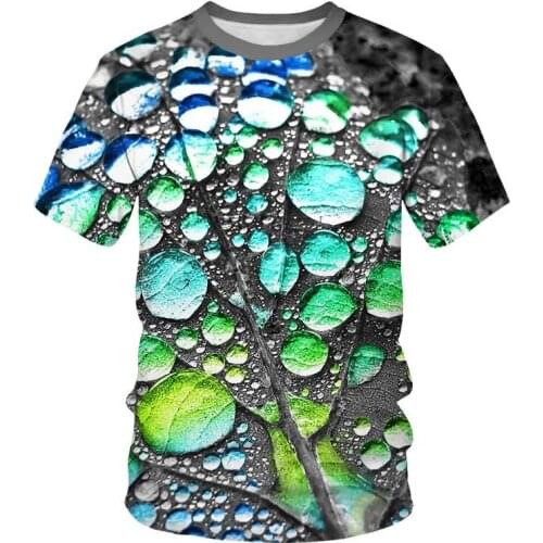 2021 new mens T-shirt summer Drops of water street style 3D Print Tops Fashion casual t shirt men O-neck short sleeve t-shirt
