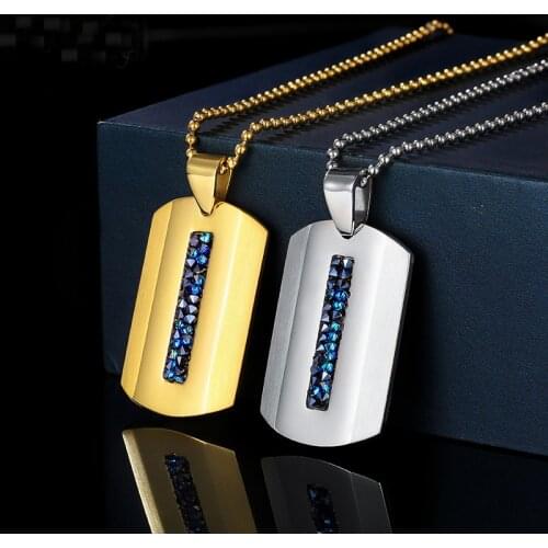 COCOM Geometric Square Pendant Hip-hop Style Mens Jewelry Collier Homme Male Necklace Austria Crystal Husband Boyfriend Gift