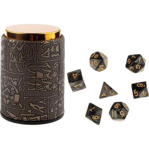 7pcs Board Game Dice Set for DND Dados RPG MTG Board Game D20 D12 D10 D8 D6 D4 Mixed Color Dice Set & Dice Cup