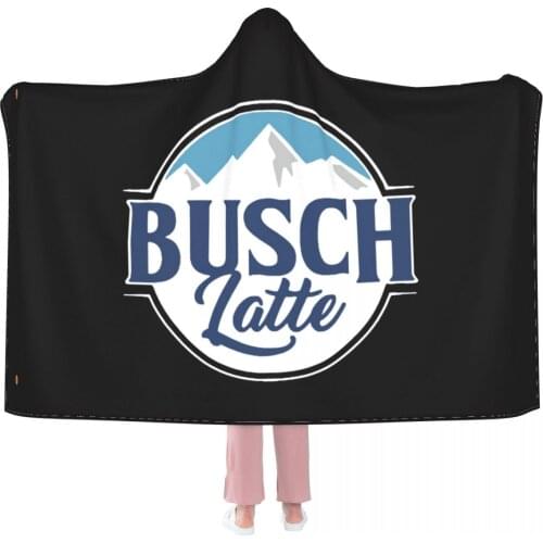 Wearable Cartoon Fur Blanket with Hooded Busch Latte Cute Bed Blanket Coral Velvet Warm Throw Blanket In Winter