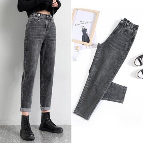 Richkeda Store New 2021 Spring Summer New Loose Vintage Blue Jeans Woman High Waist Boyfriend Jeans For Women Mom Jeans