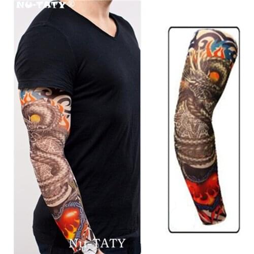 Nu-TATYChinese dragon Man&woman style Tattoo Sleeve Stockings Body Art Leggings Cool Boys Girls Party Wearings