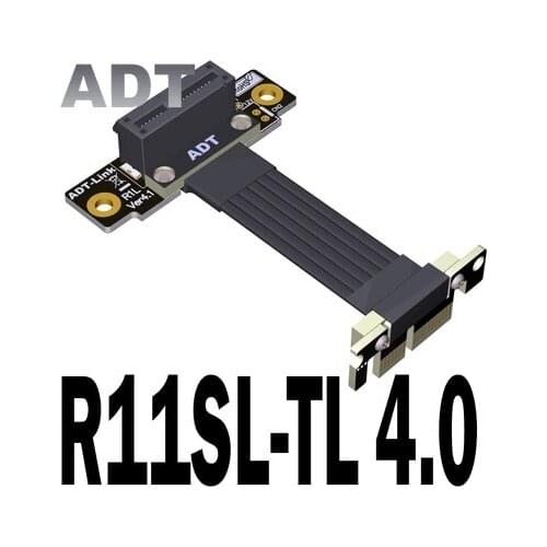 PCI-E X1 To X1 Turn 90 Degree Dual Right Upright Angle Extension Cables PCIe 4.0 X1 (16G/bps)