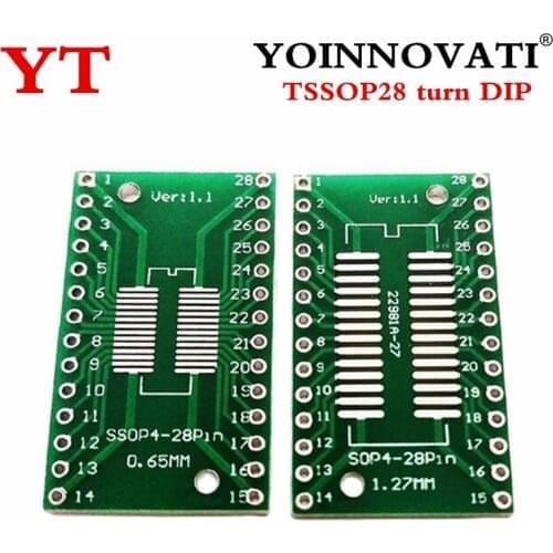 100pcs TSSOP28 SSOP28 SOP-28 SOP28 to DIP28 Transfer Board DIP Pin Board Pitch Adapter