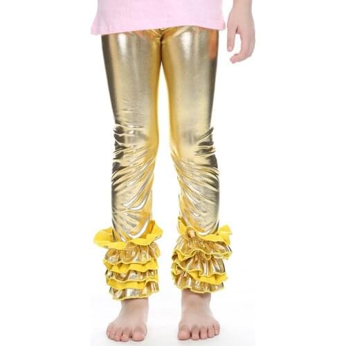 Strips polka dots Kids clothing Plain girls ruffle legging triple ruffle pants children fancy trousers baby legging pants