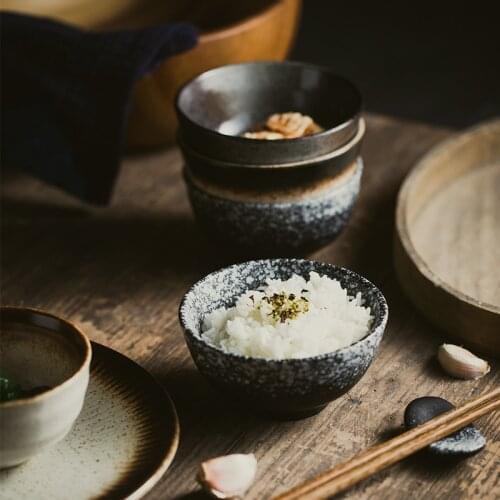 Japanese-style tableware ceramic bowl home retro 4 inch rice bowl Restaurant 4.5 inch rice bowl small soup bowl